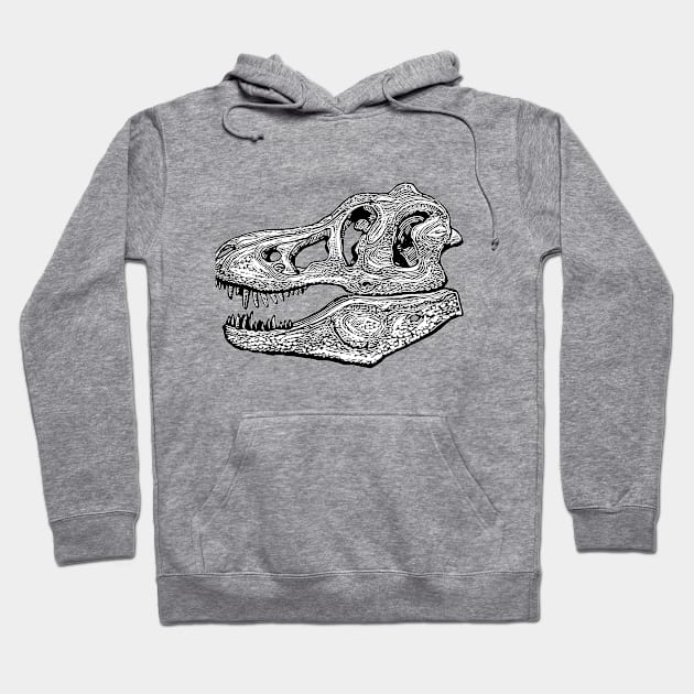 T Rex skull Hoodie by BlackGoldPress